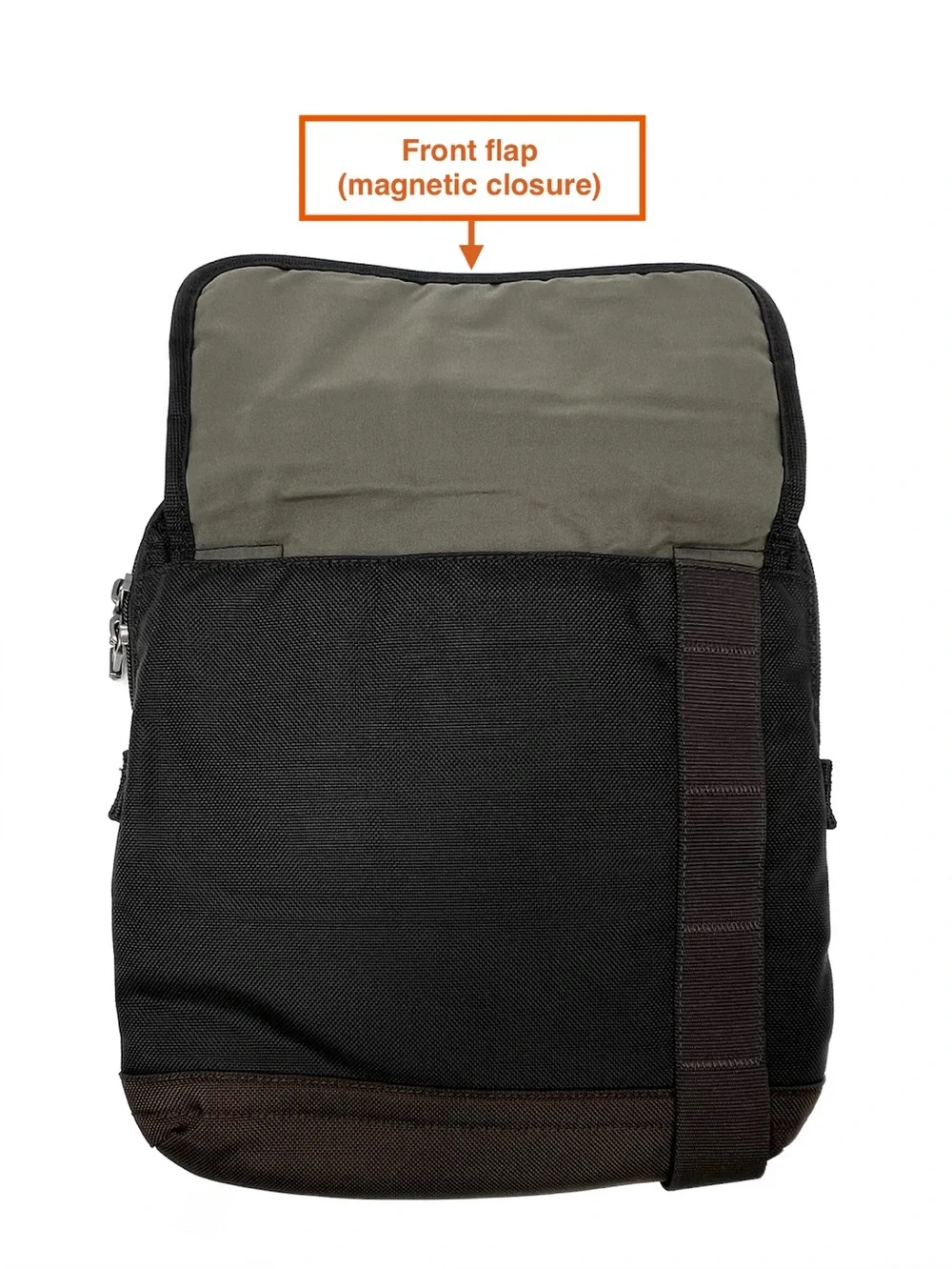 Tumi Eastern Zip Top Flap Crossbody Hickory Brown Nylon Messenger Bag Like New